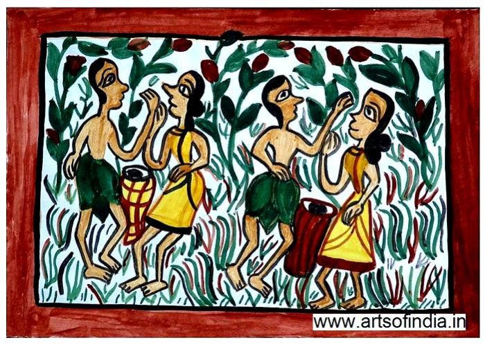 ARTS of INDIA | Santhal Painting (Jadupatua) Painting by Tribal Artists |  Sustainable Livelihood